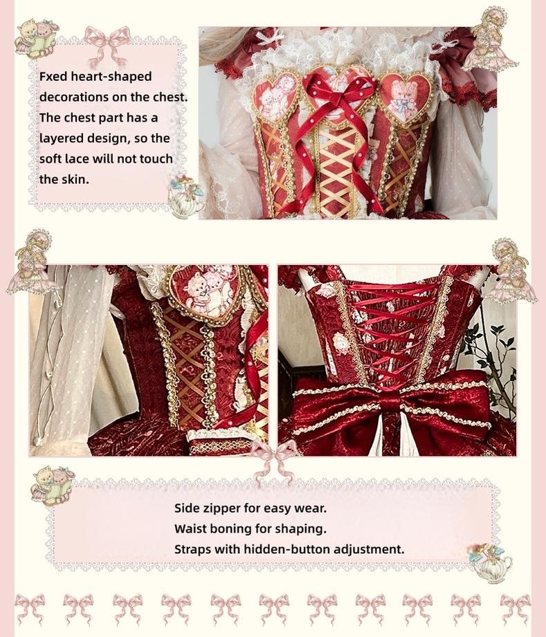 YingLuoFu - Doll Fantasy Box - Sweet Lolita JSK Dress & Tulle Blouse Set 44261:801527