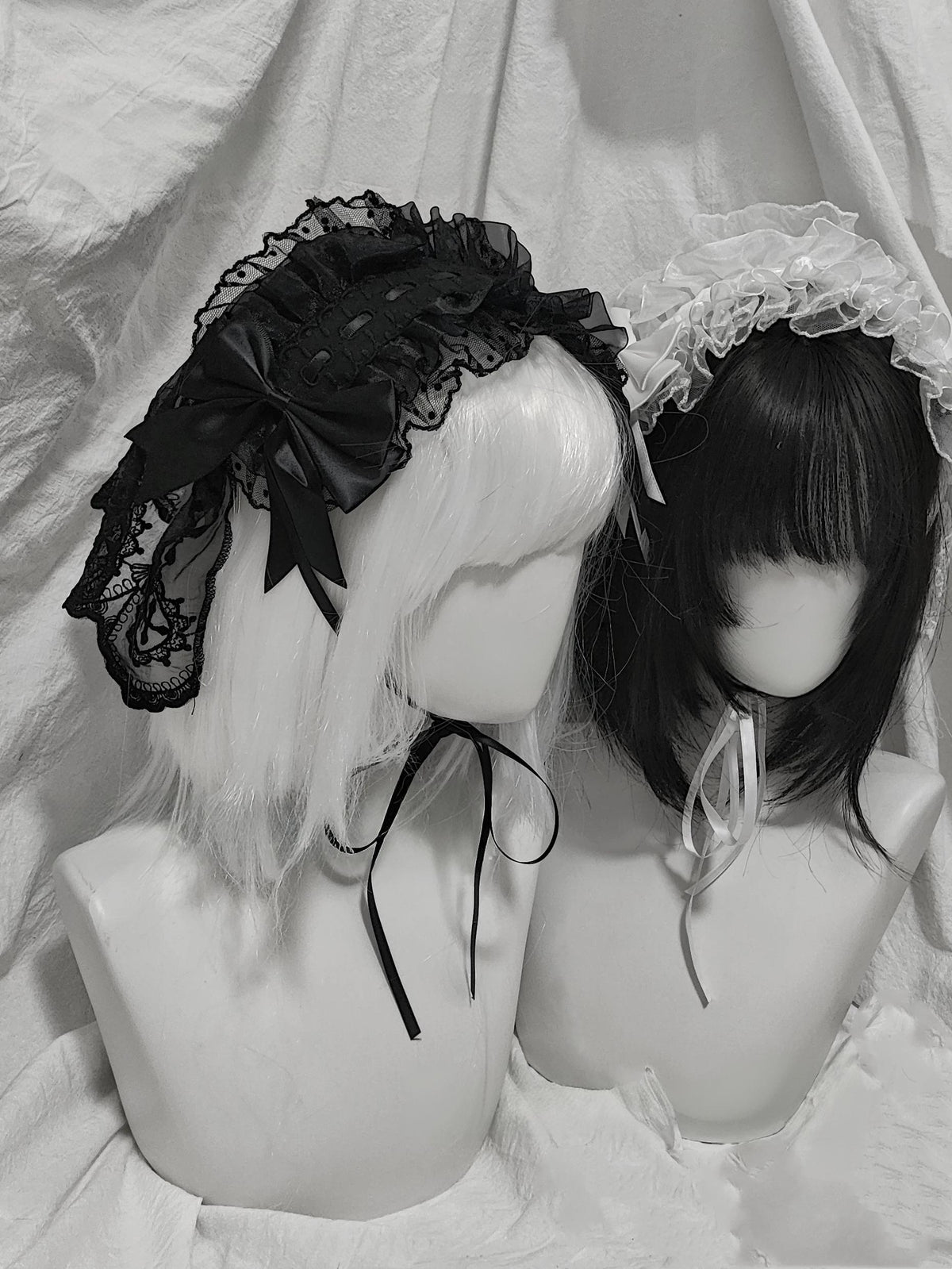 Halloween Gothic Lolita Lace Veil Hairband, Cross Embroidery 46006:872096