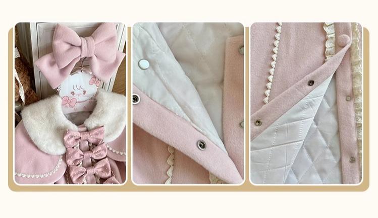 Sakurahime~Sweet Cookie~Sweet Lolita Coat Detachable Cape Pastel Outwear   