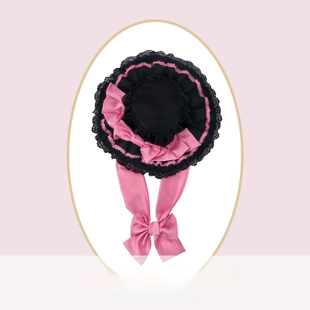 Vcastle~Love God Kitty~Sweet Lolita Dress Short Sleeve OP JSK Bonnet Black Hat  