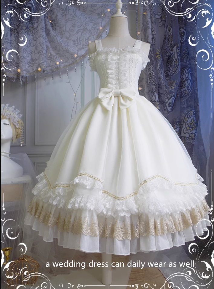 (Buyforme)Fairy Tales~Fate Quartet Bridal Lolita Gothic JSK Dress   