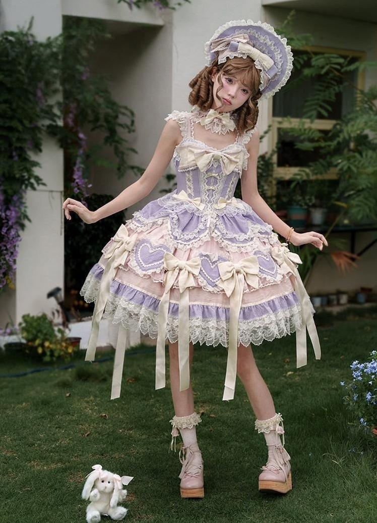 Dream Melody - Gorgeous Sweet Lolita JSK Dress, Lace & Bows 44442:809830