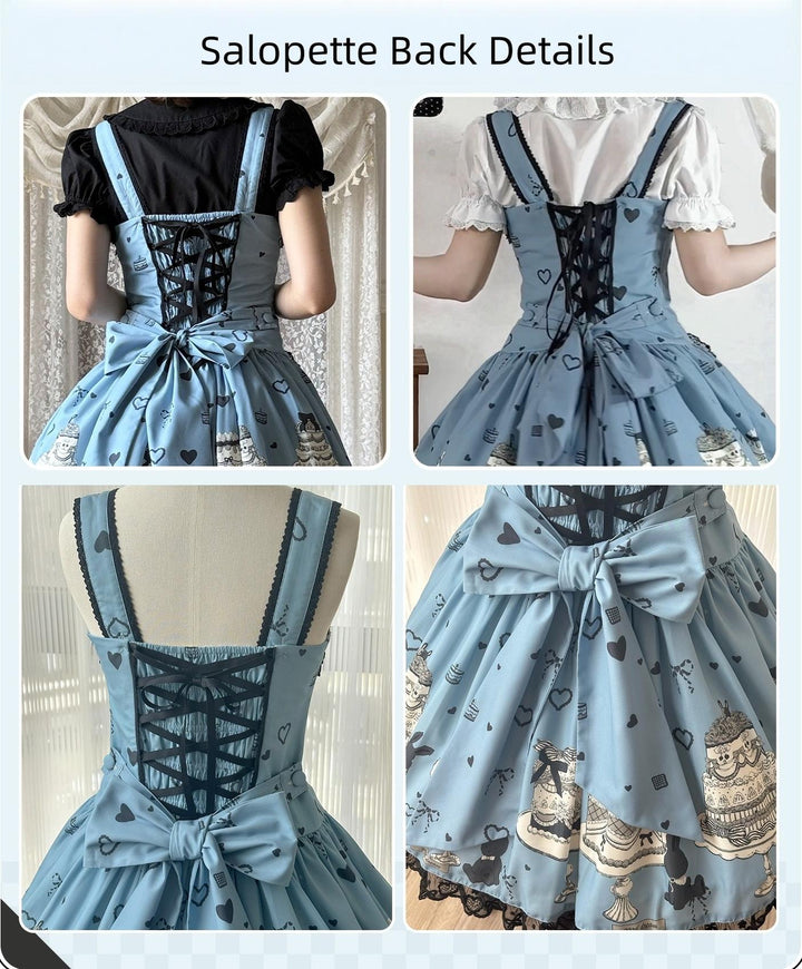 Sweet Dream Sheep - Cake Bunny - Blue Sweet Lolita Dress, Bunny&Cake Print 43280:776825