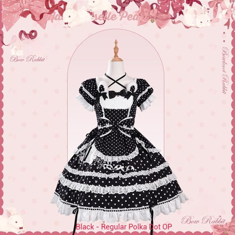 Mademoiselle Pearl~Bow Rabbit~IP Collab Sweet Lolita OP in Multiple Styles (L M S XL XS) 43054:764031