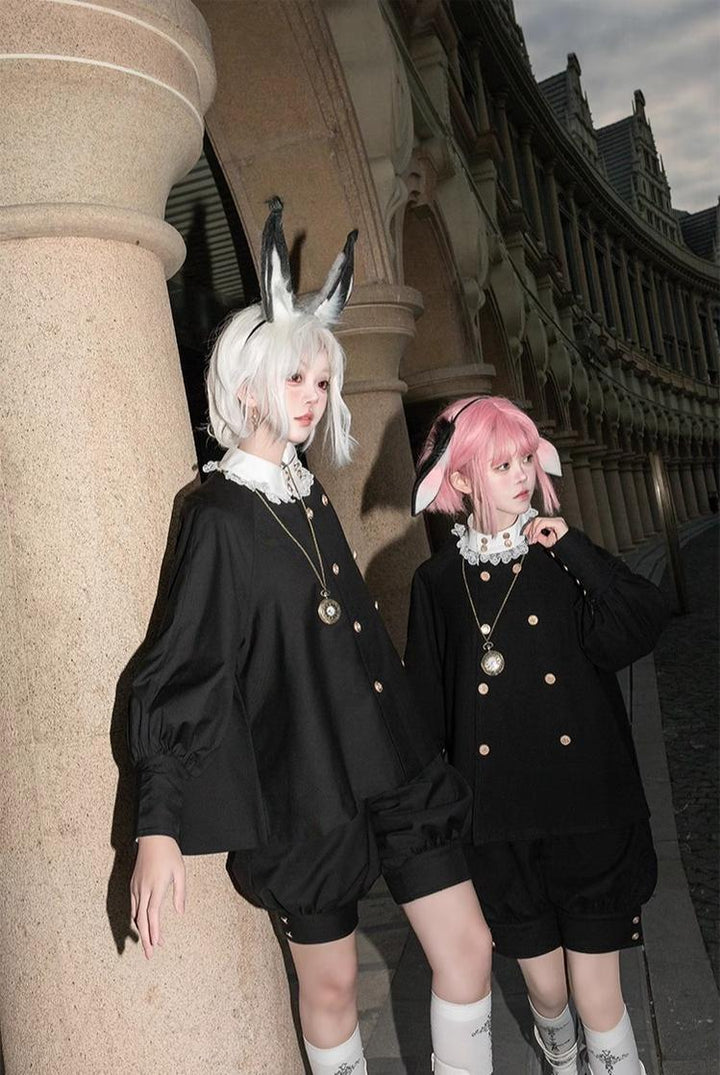 CastleToo~Timer Bunny~Ouji Lolita Shorts Suit Prince Cape and Shirt