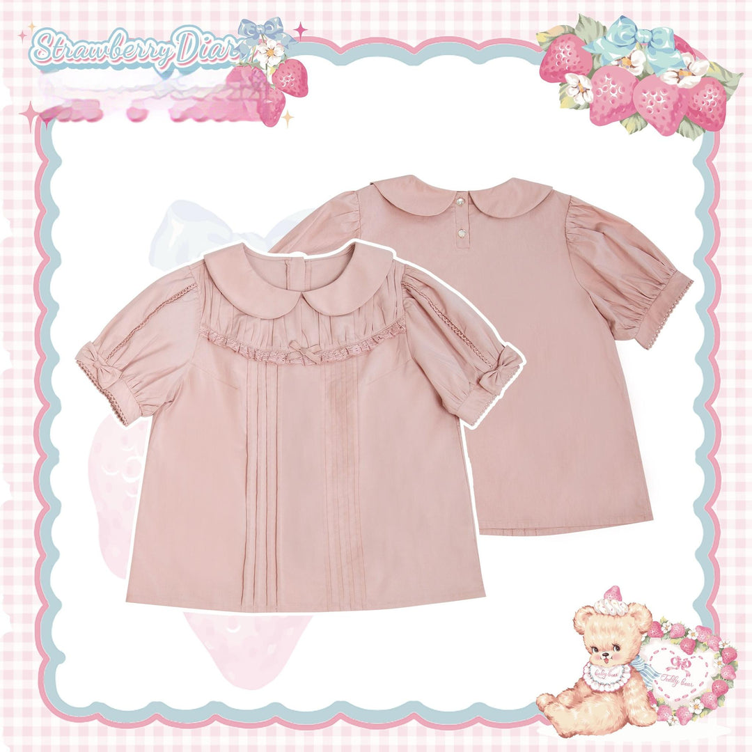 LittlePlum~Showa Strawberry Diary~Sweet Lolita Dress Outfit Printed Showa Era JSK Set (L M S XL) 41644:710360