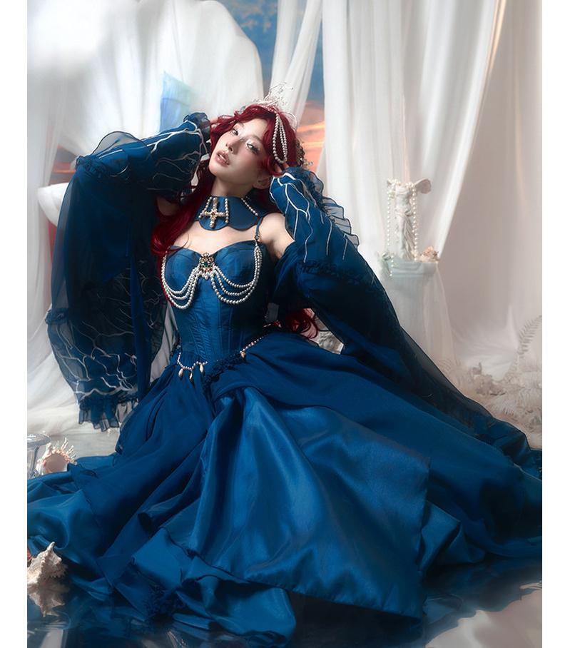 Atlantis - Gorgerous Classic Lolita Star Velvet JSK & Corset Skirt Set 45514:852538
