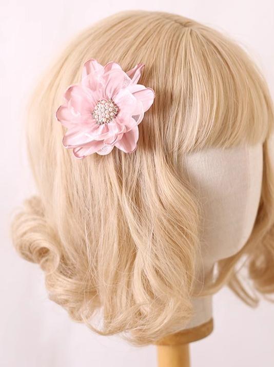 Xiaogui - Elegant Lolita Headdress Organza Flower Hairpin