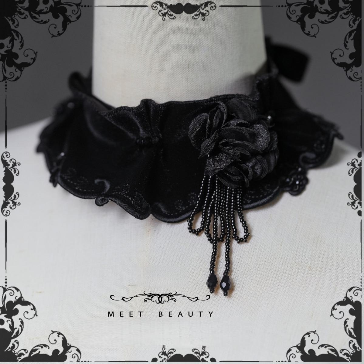 Midnight in Versailles - Gothic Lolita Hime Sleeve Blouse & Floral Skirt (2XL L M S XL) 44495:810540