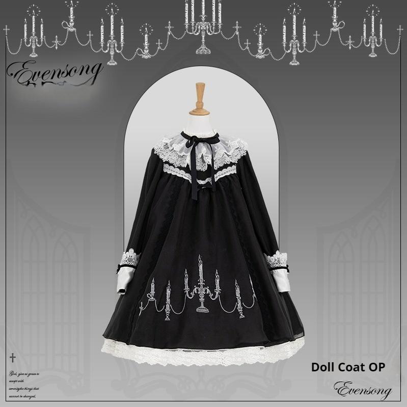 Mademoiselle Pearl~Winter Evening Prayer~Gothic Lolita Jumper Dress Embroidered Candlestick OP Dress XS Doll-Style OP 