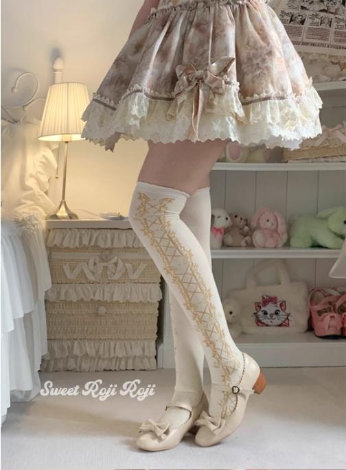 Roji Roji - Classic Lolita Socks Autumn Mid-calf Cotton Socks