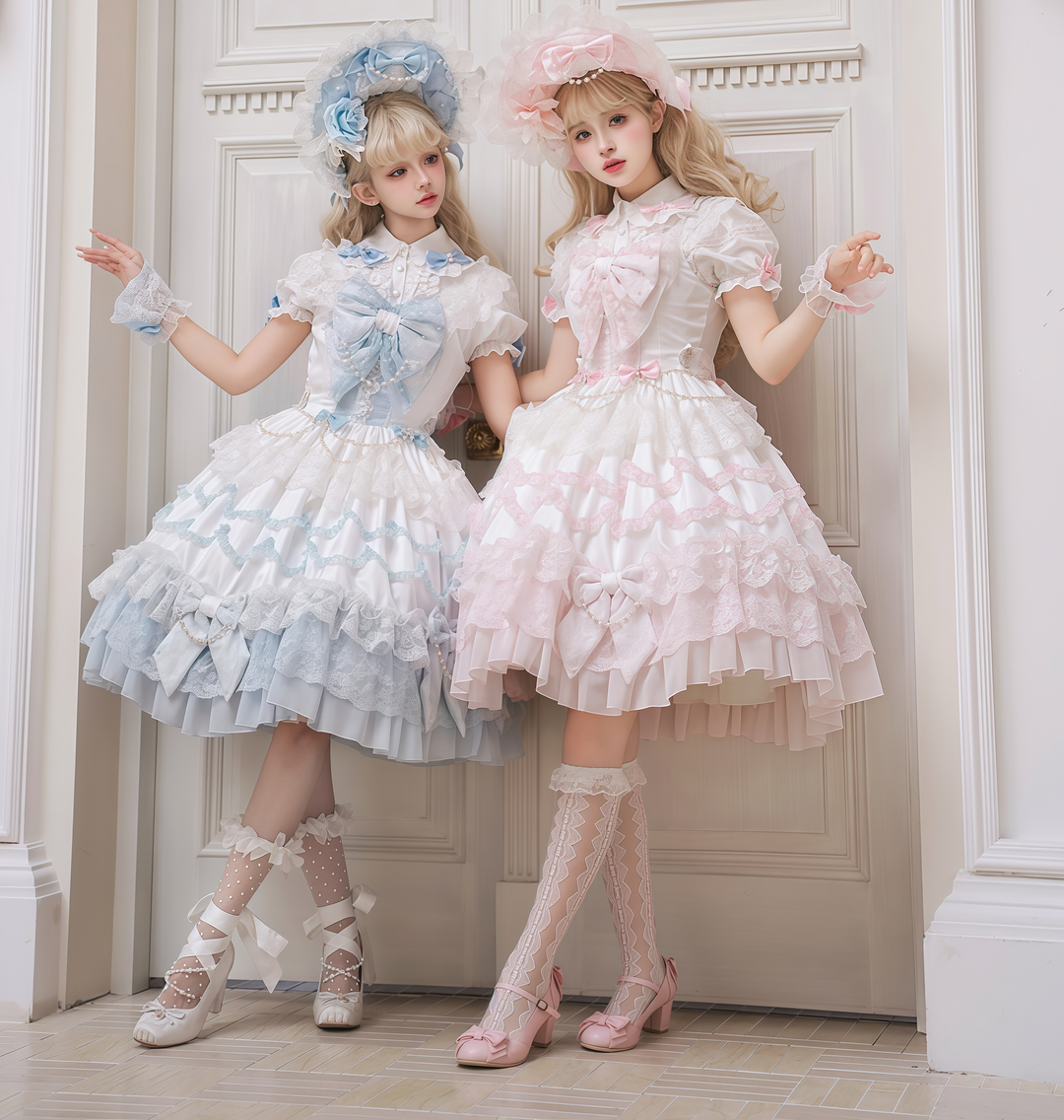 Mengfuzi~Showa Doll~Old School Lolita JSK Dress Tiered Skirt 41772:714982