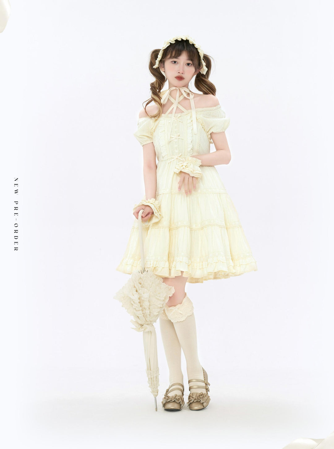 Bacio Bouquet~Doll Story~Sweet Lolita OP Dress with Mini Sleeves