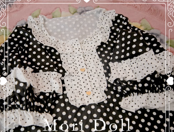 Mori Doll~Strawberry Jam~Sweet Dot Print Short Sleeve Shirt Multicolors   