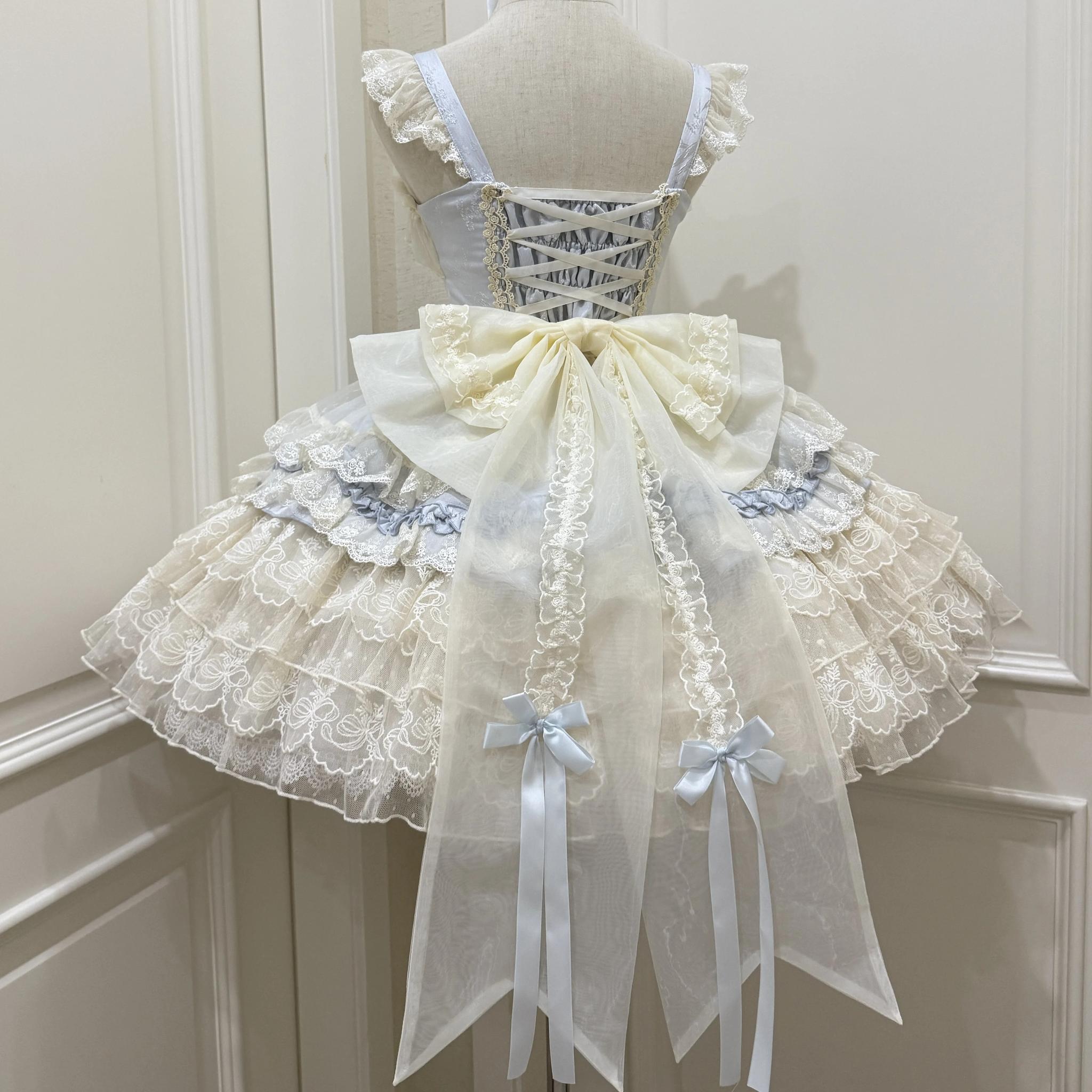 Sugar Girl - Ribbons of Love - Sweet Lolita JSK Dress, Tiered Ruffles 43767:785755