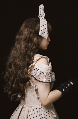 CR Cat Romance~Coconut Milk Boo Boo~Elegant Lolita Polka Dot OP   