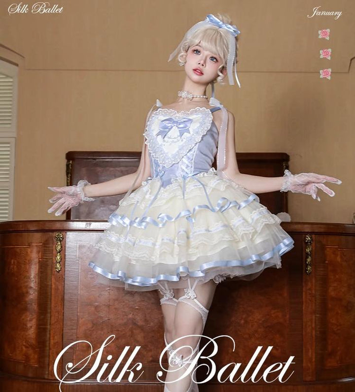 Flower and Pearl Box~Silk Ballet~Wedding Lolita JSK Dress Princess Bridal Dress 34050:442690