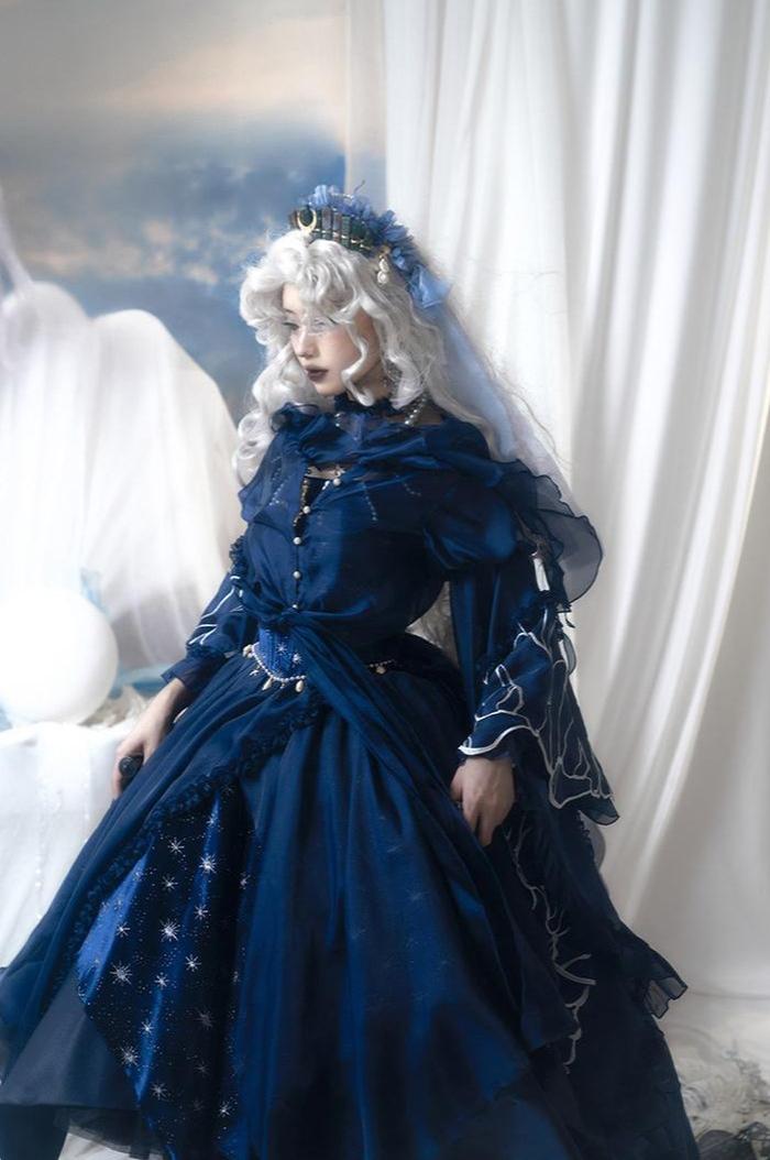 Atlantis - Gorgerous Classic Lolita Star Velvet JSK & Corset Skirt Set 45514:852600