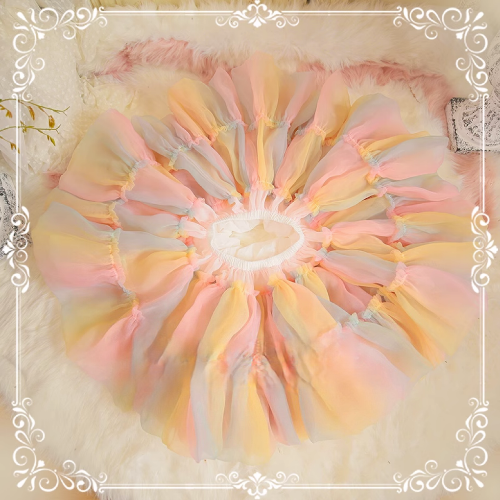 Aurora&Ariel - Rainbow Colorful Lolita Petticoat | 17" (43cm), Cotton Lining