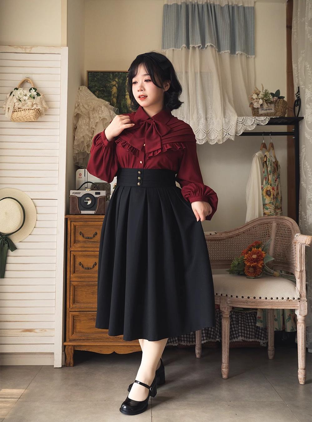 Forest Basket - Elegant Lolita Pleated Skirt 44547:812955