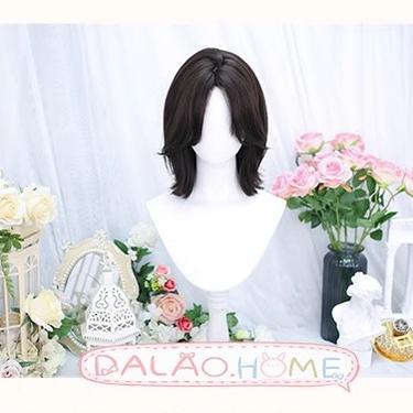 (BFM)Dalao Home~Bitter Wine~Daily Lolita Short Wig Eight-character Bangs Short Black Tea   