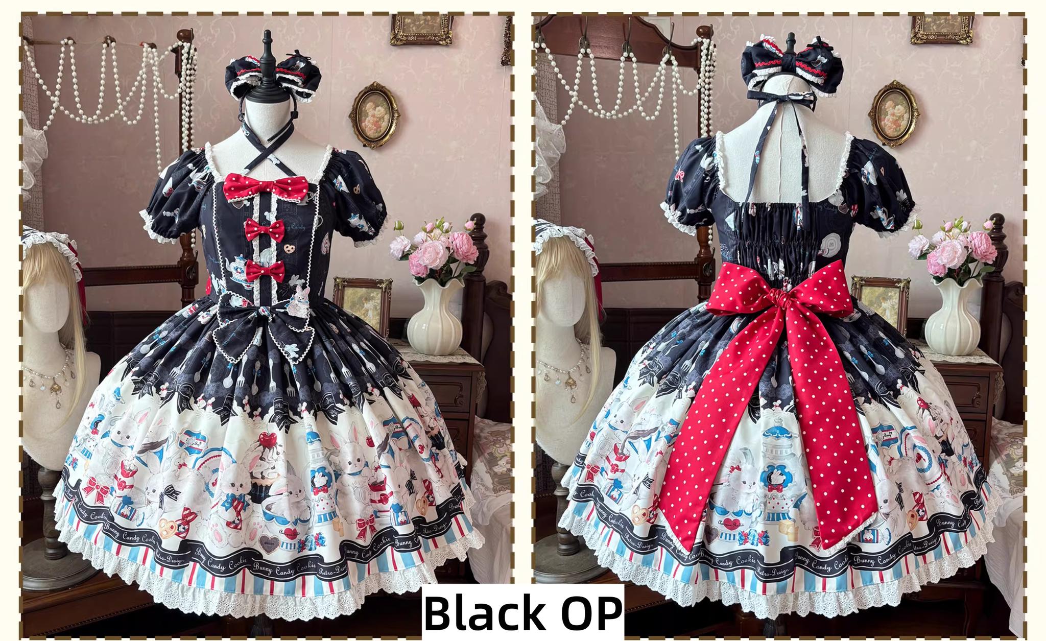 Myth Rabbit Tea Party - Sweet Lolita Dress Set, Bunny Print JSK 44460:809445
