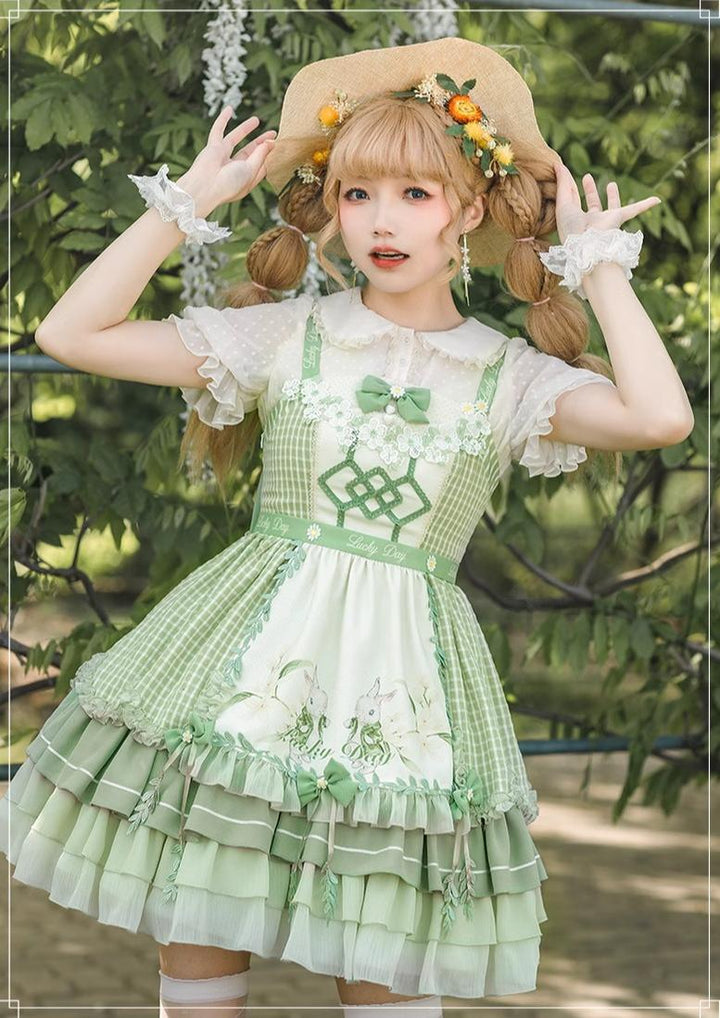 YingLuoFu~Lucky Day~Country Lolita JSK Dress Cute Lolita Dress   