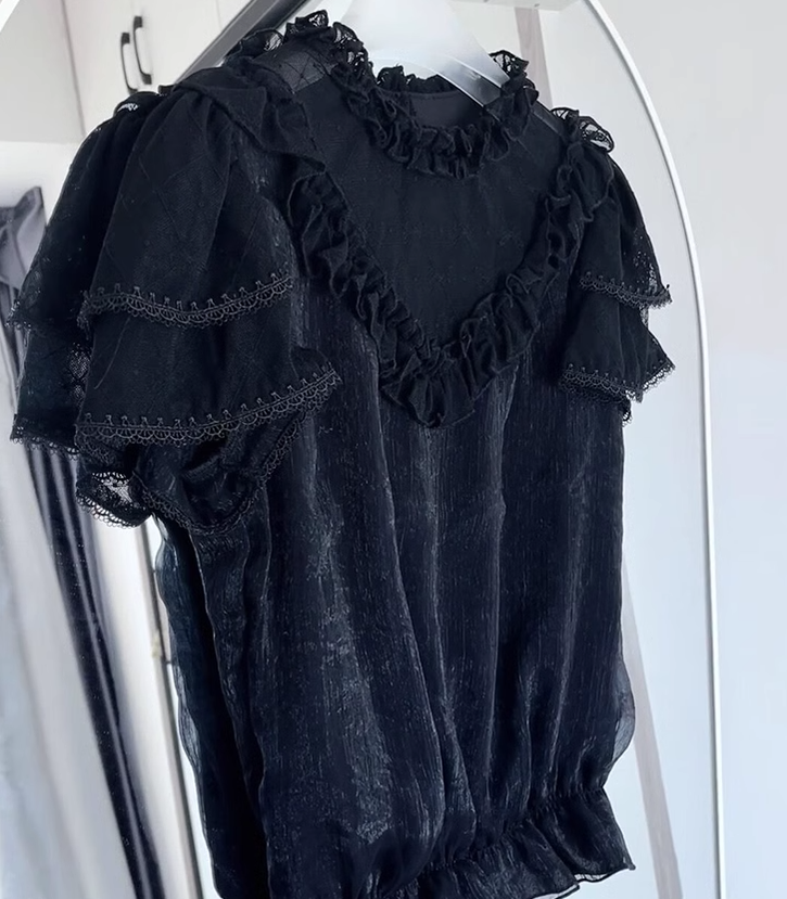 Sakurada Fawn~Plus Size Lolita Short Sleeve Shirt 19824:280214