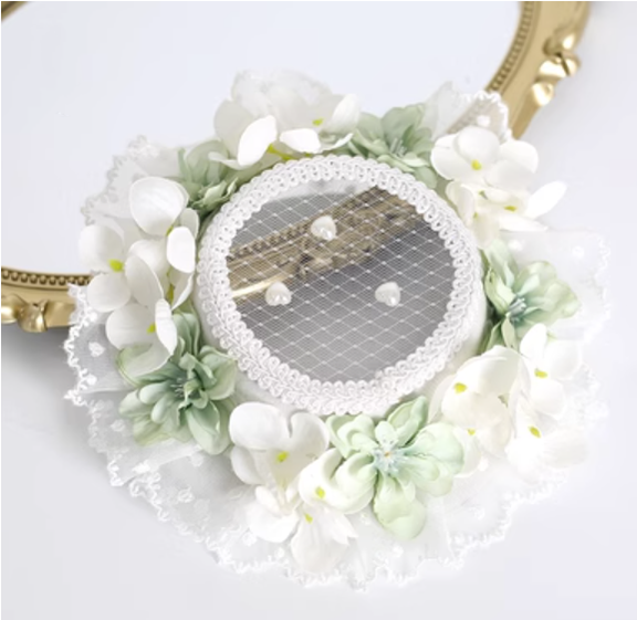 Xiaogui - Elegant Lolita Tea Party Multicolor Hat green white Hat diameter 17cm with a clip