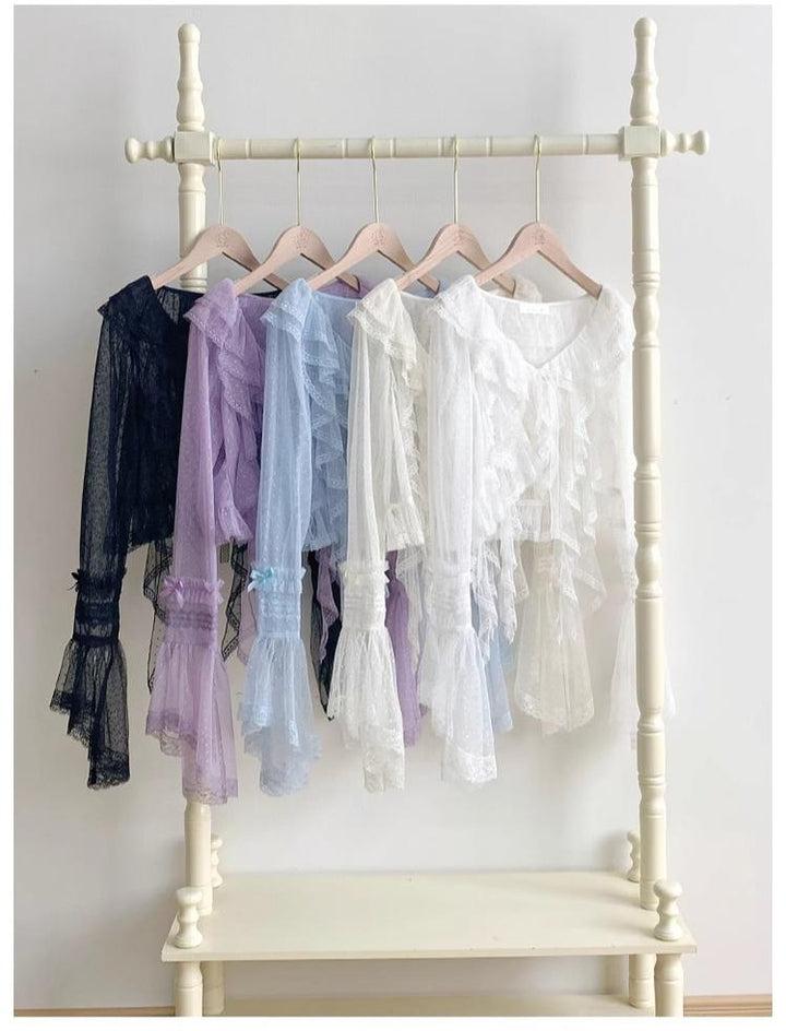 With PUJI~Letters and Poetry~Summer Classic Lolita Tulle Lace Bolero with Multi-Color
