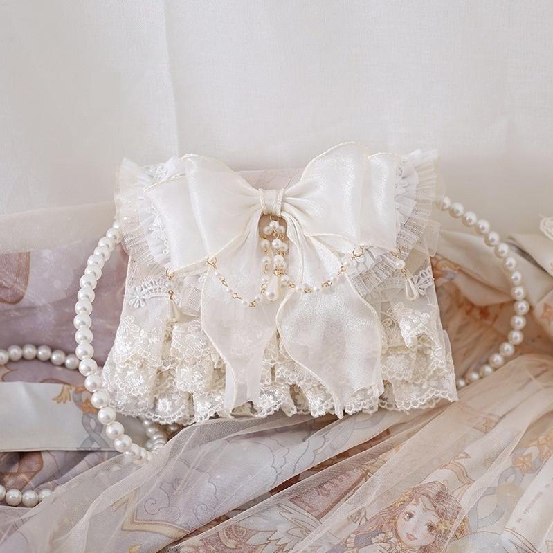 Xiaogui~Elegant Lolita Handbag Ivory Tea Party Lolita Bag   