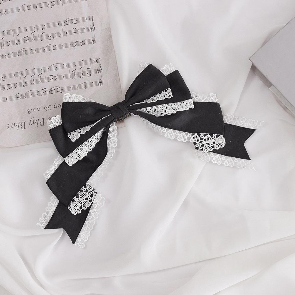 Sugar Time - Sweet Lolita Headdress, KC & Clip Options Black and White / Clip