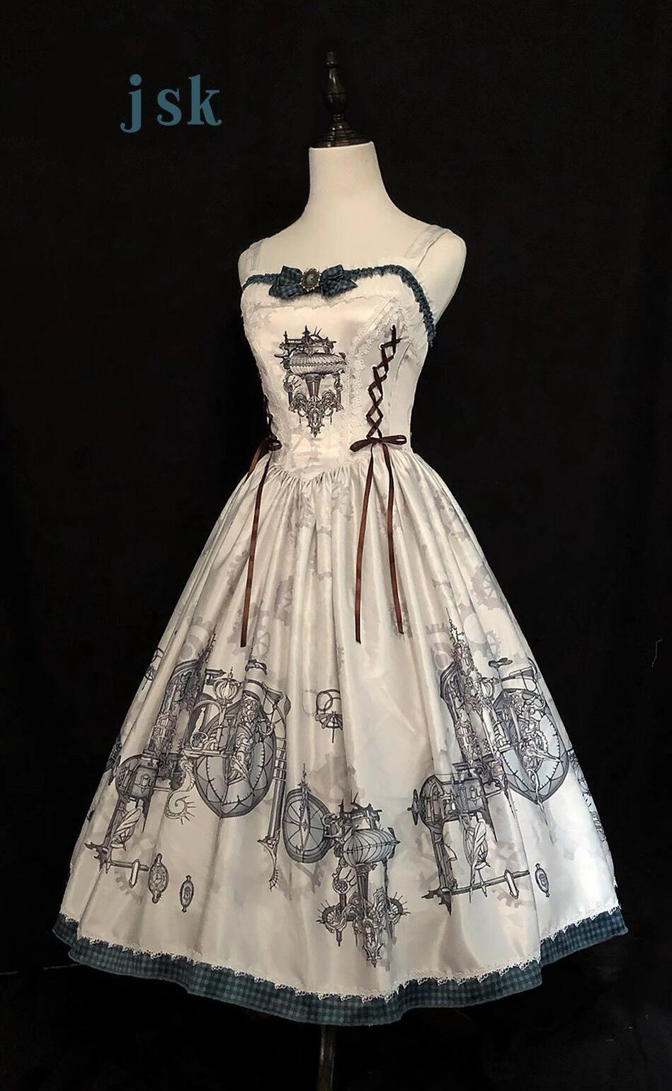 (BFM)Cat-Romance~Steam Belle~Lolita JSK Dress Embroidery Dress Set Free Size JSK 