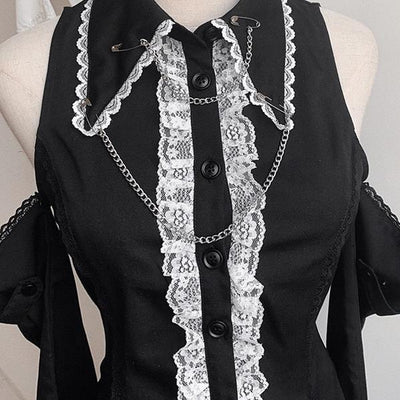 (BFM)AOSpace~Puppeteer~Gothic Punk Lolita Sleeveless Y2K Shirt   