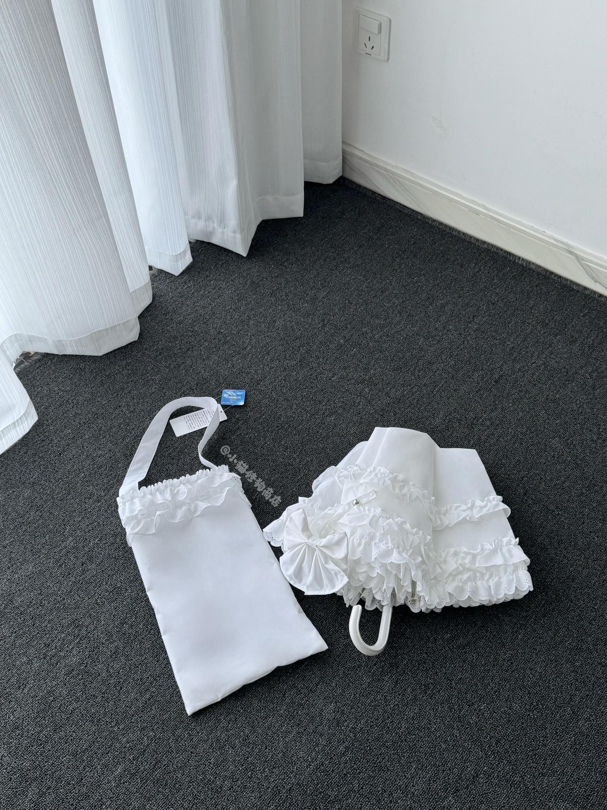 Classic Lolita Foldable Sunscreen Parasol with Ruffles 45588:854134
