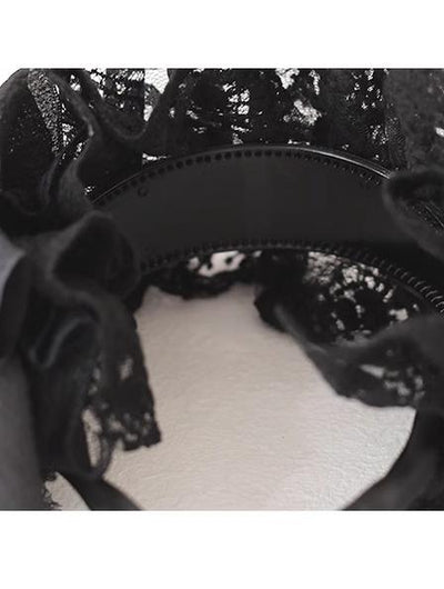 Xiaogui~Goth Lolita Headwear Black Lace KC   