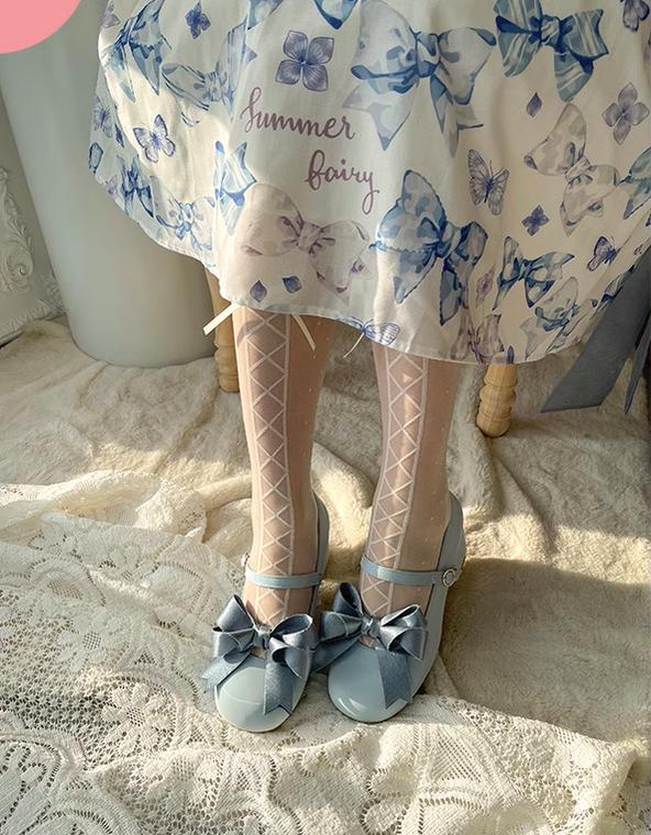 MODO~Beth~Kawaii Lolita Mary Jane Shoes Silk Round Toe   