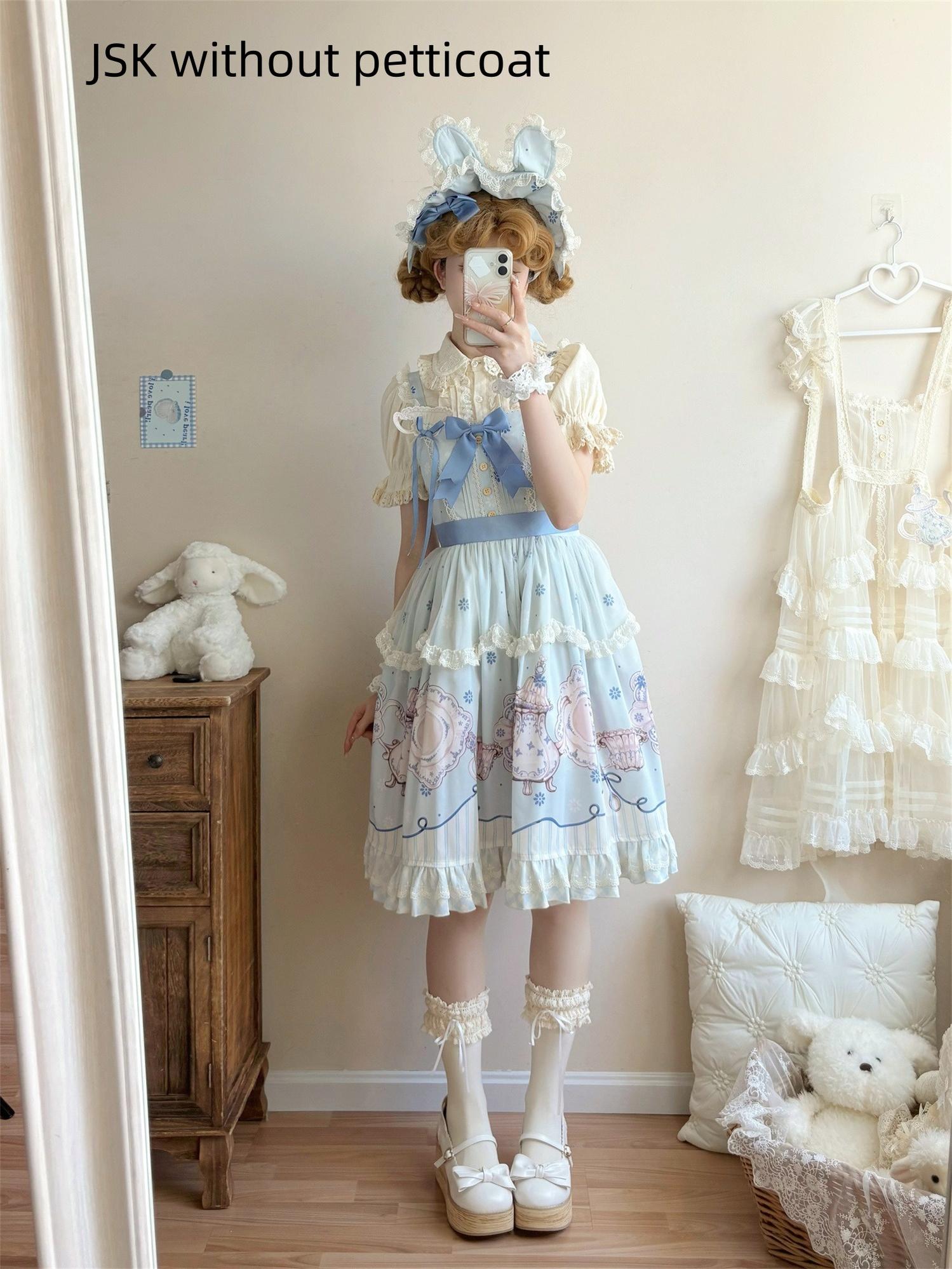 Uncle's Workshop - Veronica Spring Tea - Plate Printed Sweet Lolita Dress 43485:778366