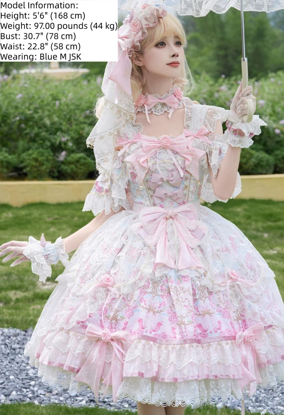 Palace Rose - Gorgeous Classic Lolita Rose Printed JSK Dress with Lace 45729:859682