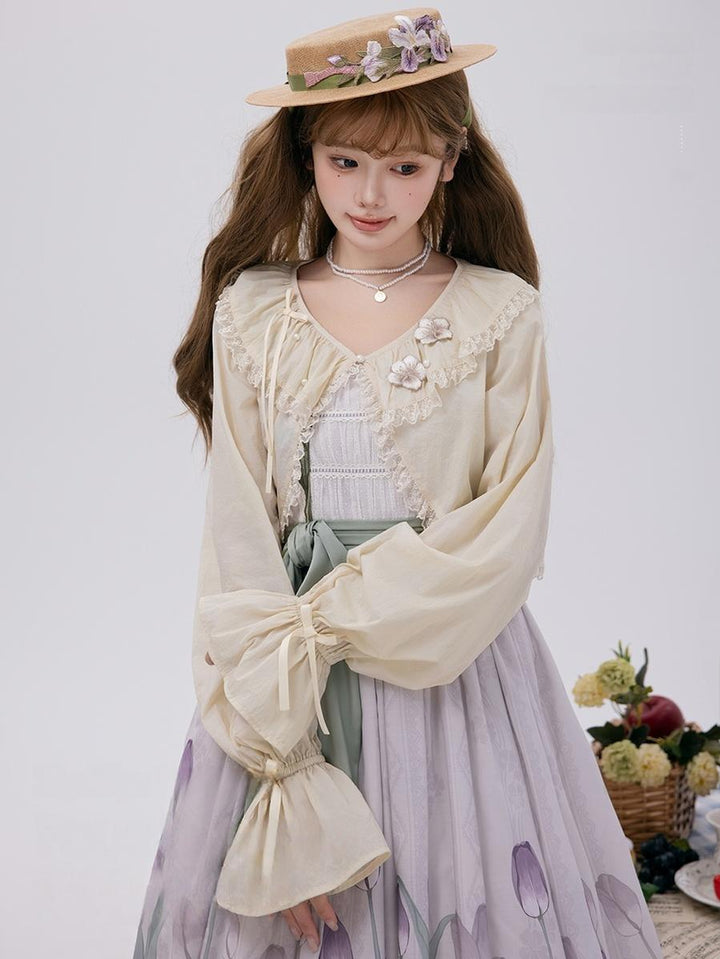 NyaNya - Four Seasons - UPF50+ Daily Lolita Light Cardigan With Embroidered Floral