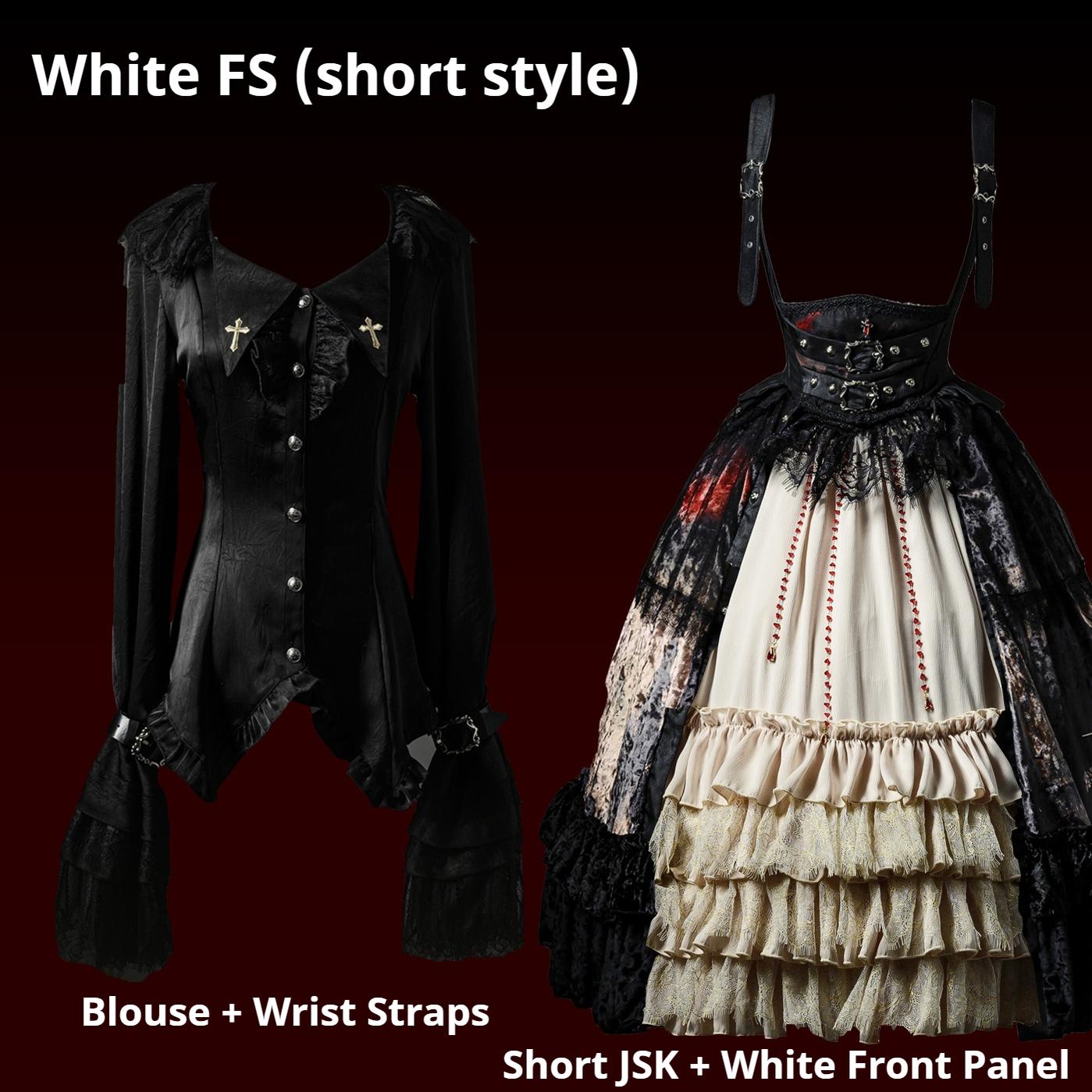 Caged Bird Hotel - Heretic Nun - Halloween Gothic Lolita JSK Dress & Blouse Set (2XL L M S XL) 43901:787765