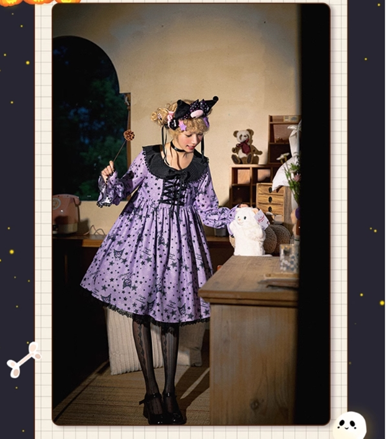 (BFM)Confession Balloon~Star Witch Lolita Dress OP Japanese Lolita Halloween   