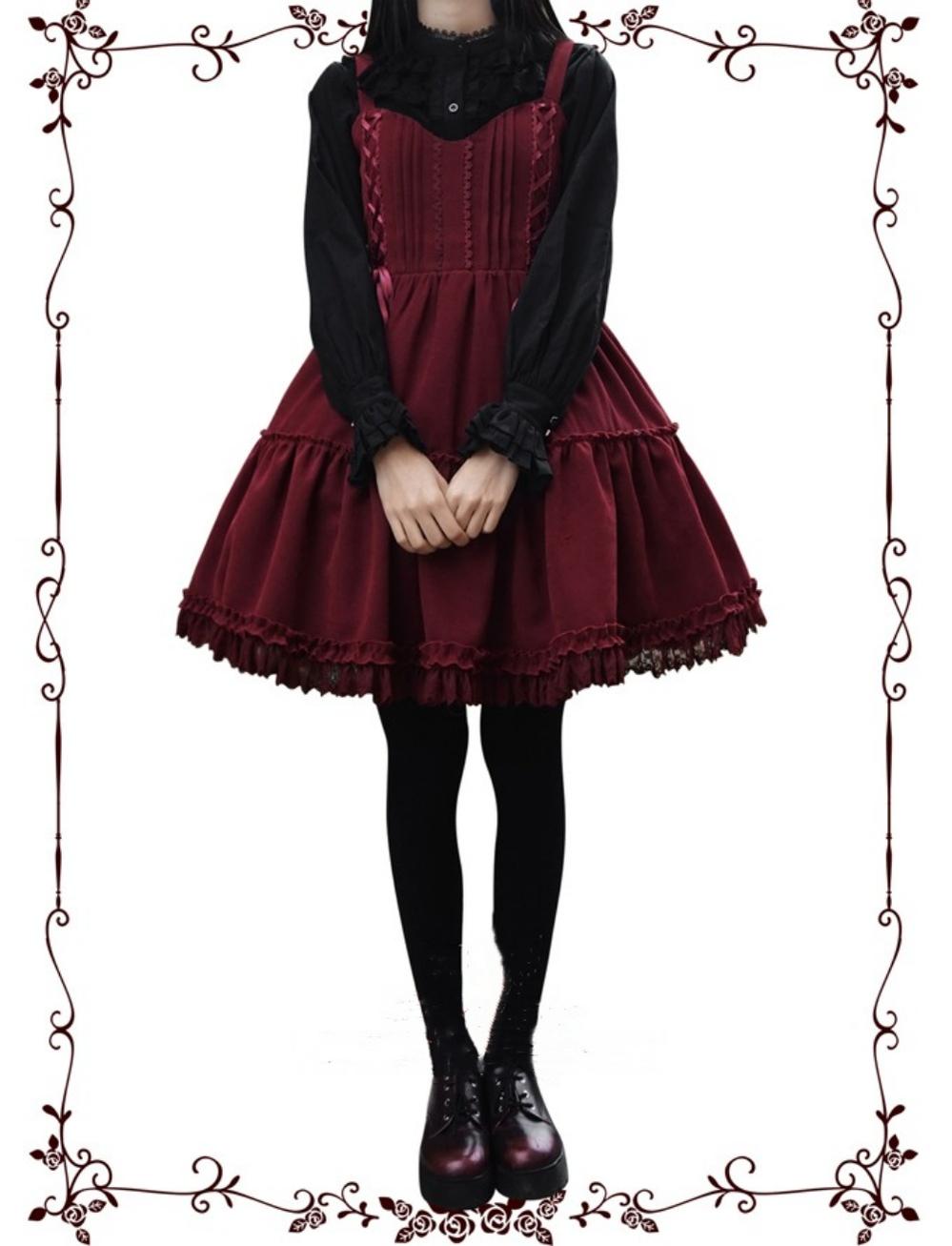 (Buyforme)Tiny garden~Garden Waltz 1.0 Burgundy Autumn Winter Lolita JSK   