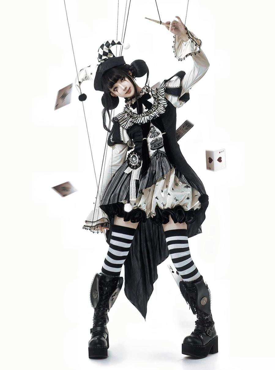 LizBird - Bizarre Toy Box - Halloween Gothic Lolita Skirt Suit Goth Shirt and Bloomers 41912:718718
