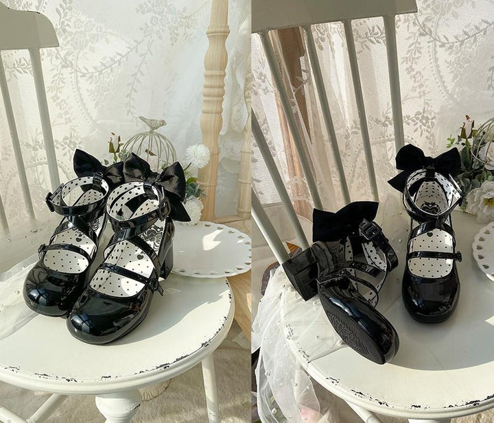 MODO~Follow in the Moonlight~Sweet Lolita Round Toe Shoes with Large Bow