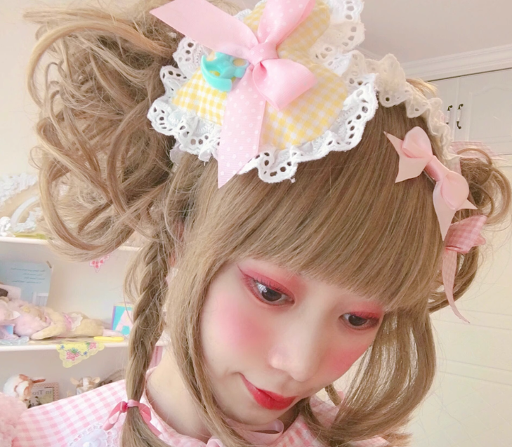 Fluff Mollie - Sweet Lolita Plaid Heart Shaped KC Multicolor yellow
