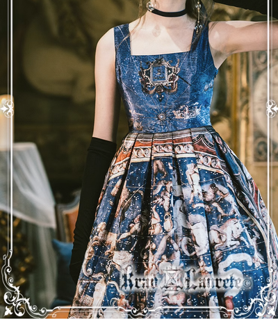 Krad Lanrete~Elegant Lolita Dark Blue Zodiac Print JSk Skirt   