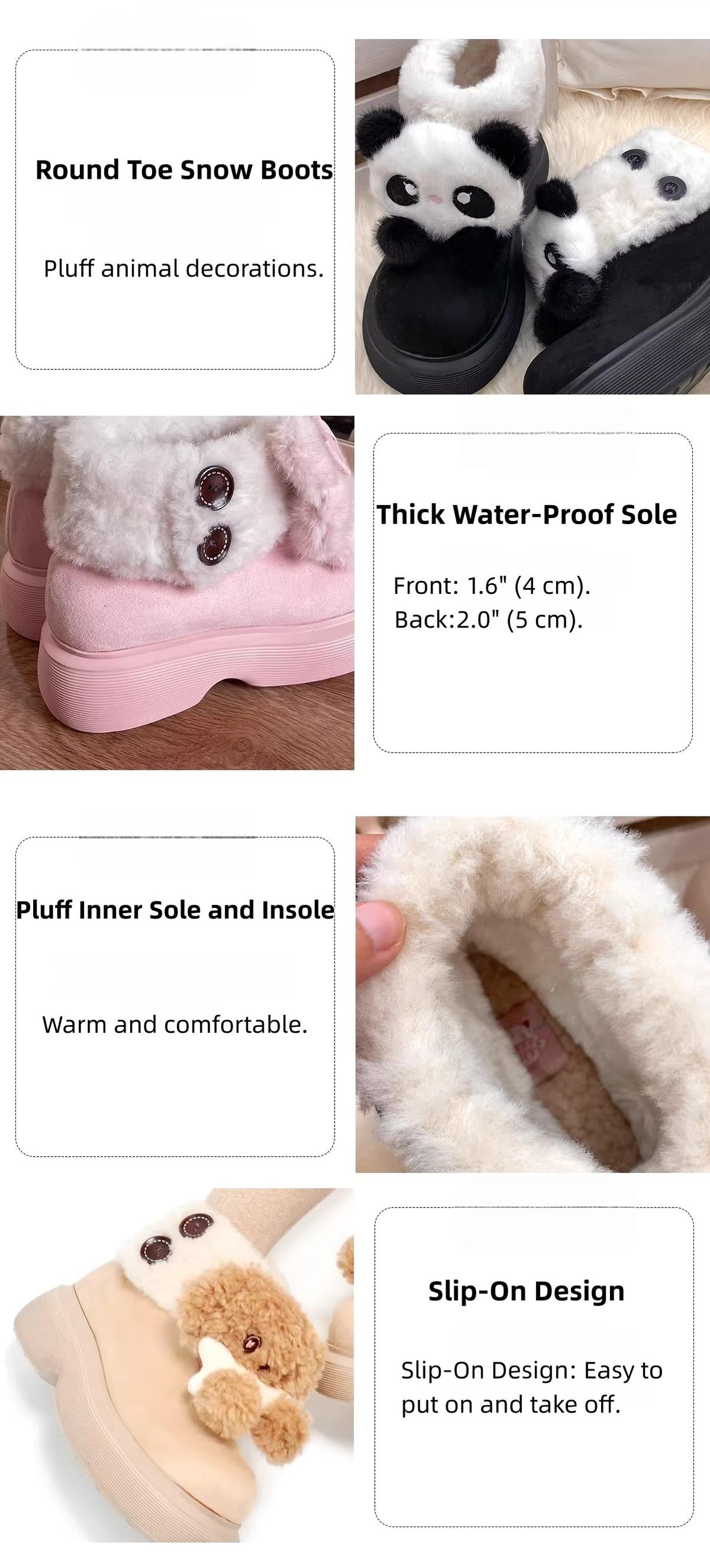 Sheep Puff - Fluffy Zoo - Fluffy Sweet Lolita Snow Boots, Animal Decorations 44263:801813