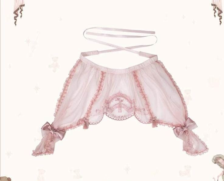 (BFM)Mademoiselle Pearl~Lovely Lolita Dress OP Cloak Blouse SK Set XS Apron (Pink Free Size) 