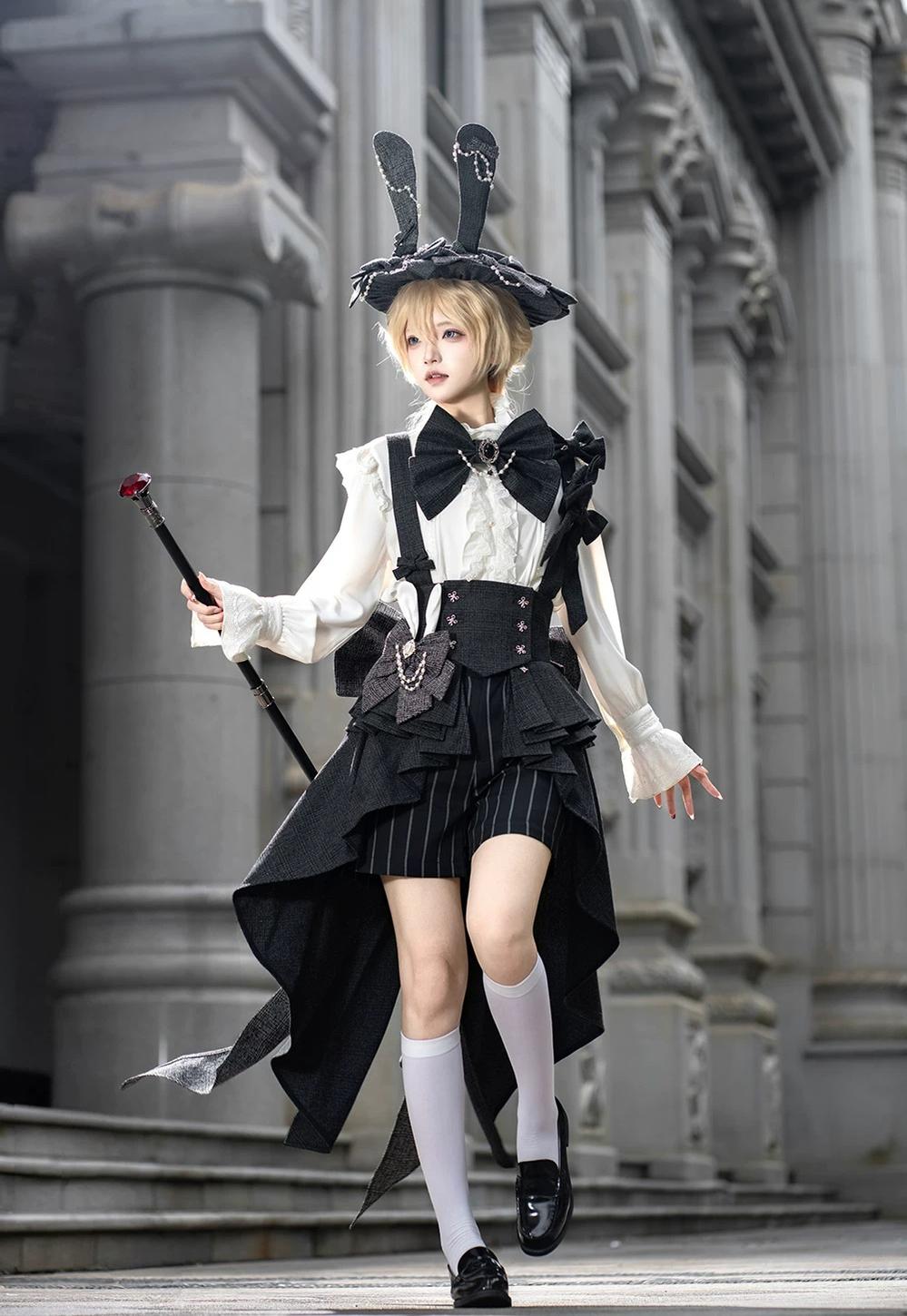 Rabbit Theater - Ouji Lolita Blouse and Waistband Set, Suspender-style 45982:870564